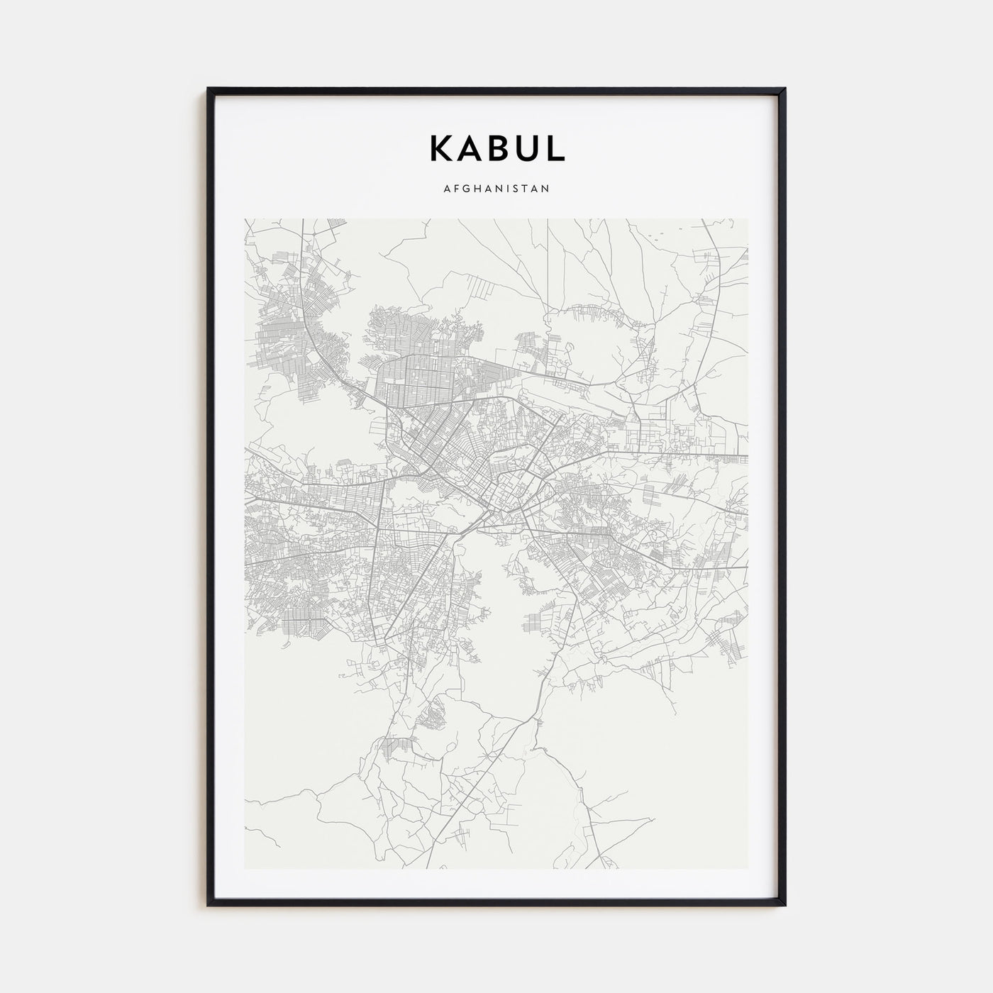 Kabul Map Portrait Poster