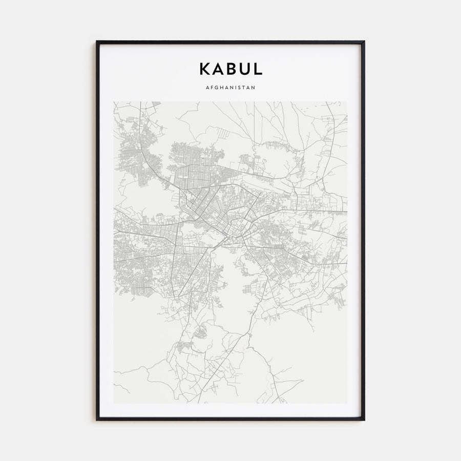 Kabul Map Portrait Poster