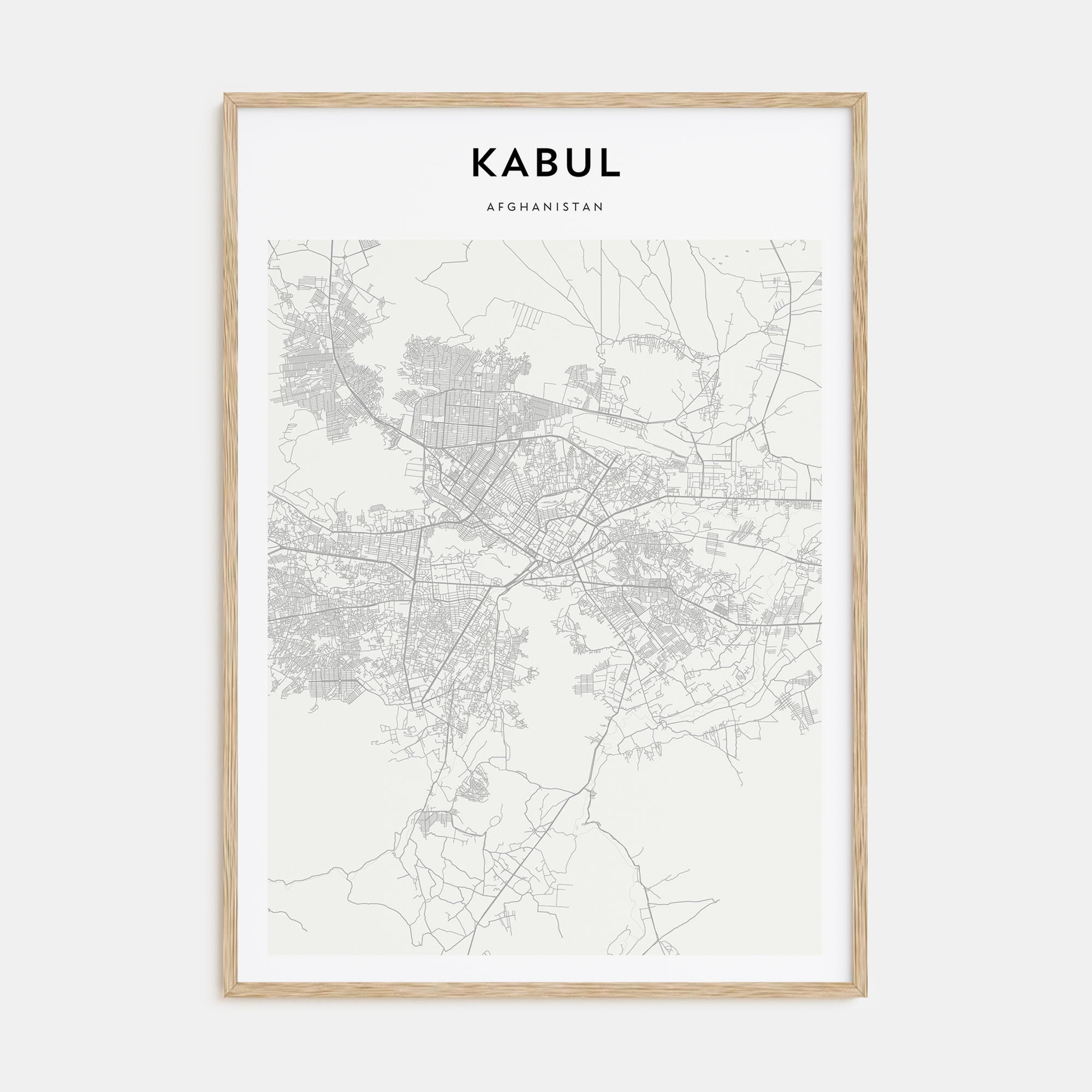 Kabul Map Portrait Poster