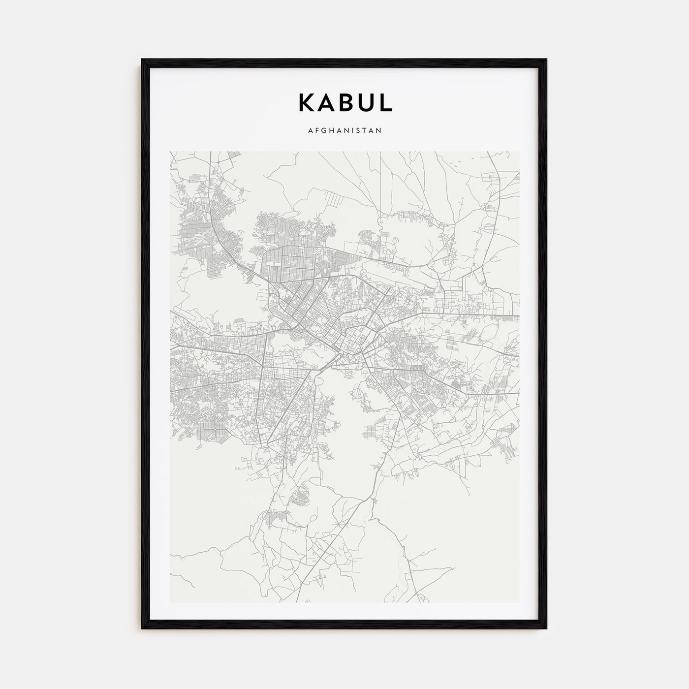 Kabul Map Portrait Poster