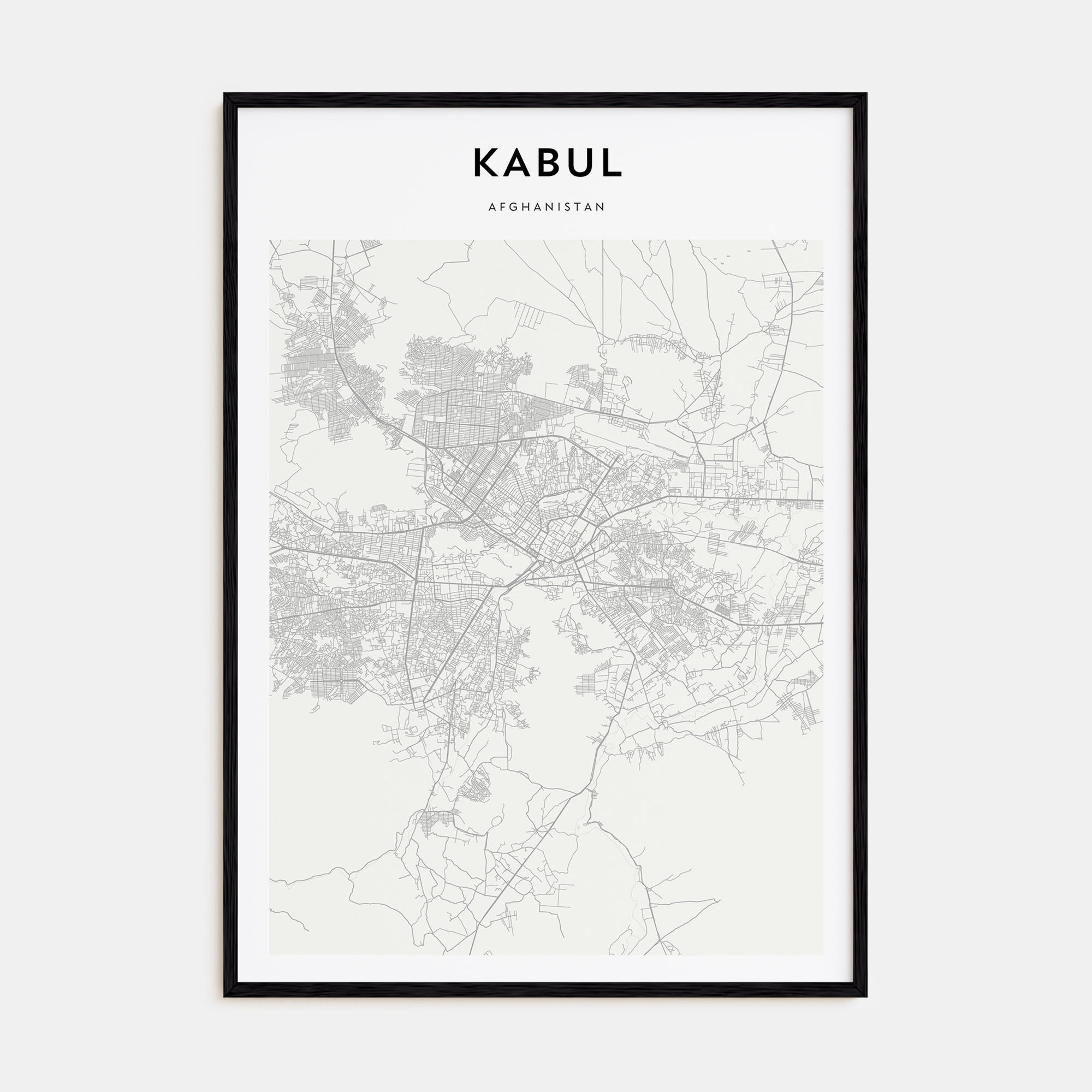 Kabul Map Portrait Poster
