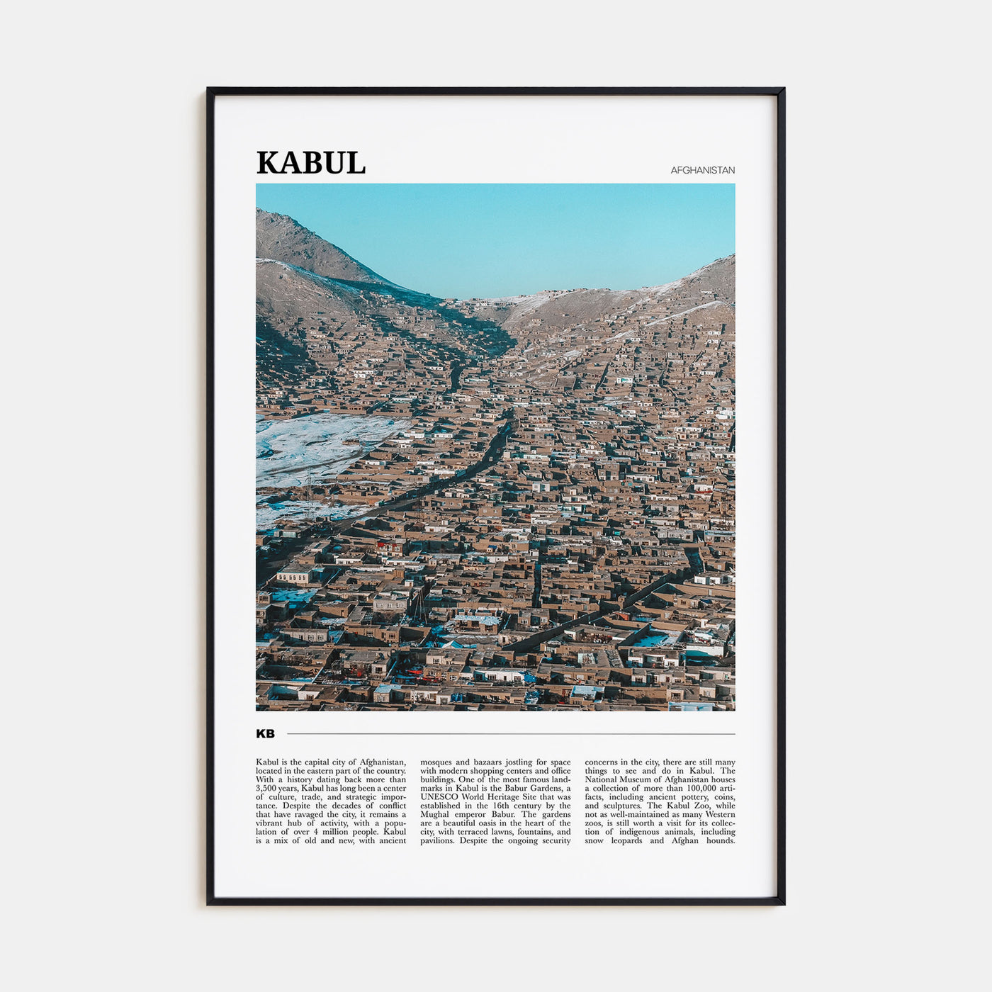 Kabul Travel Color Poster