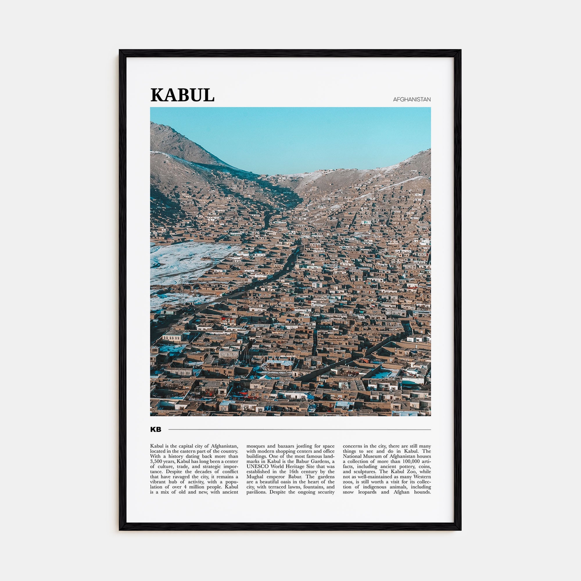 Kabul Travel Color Poster