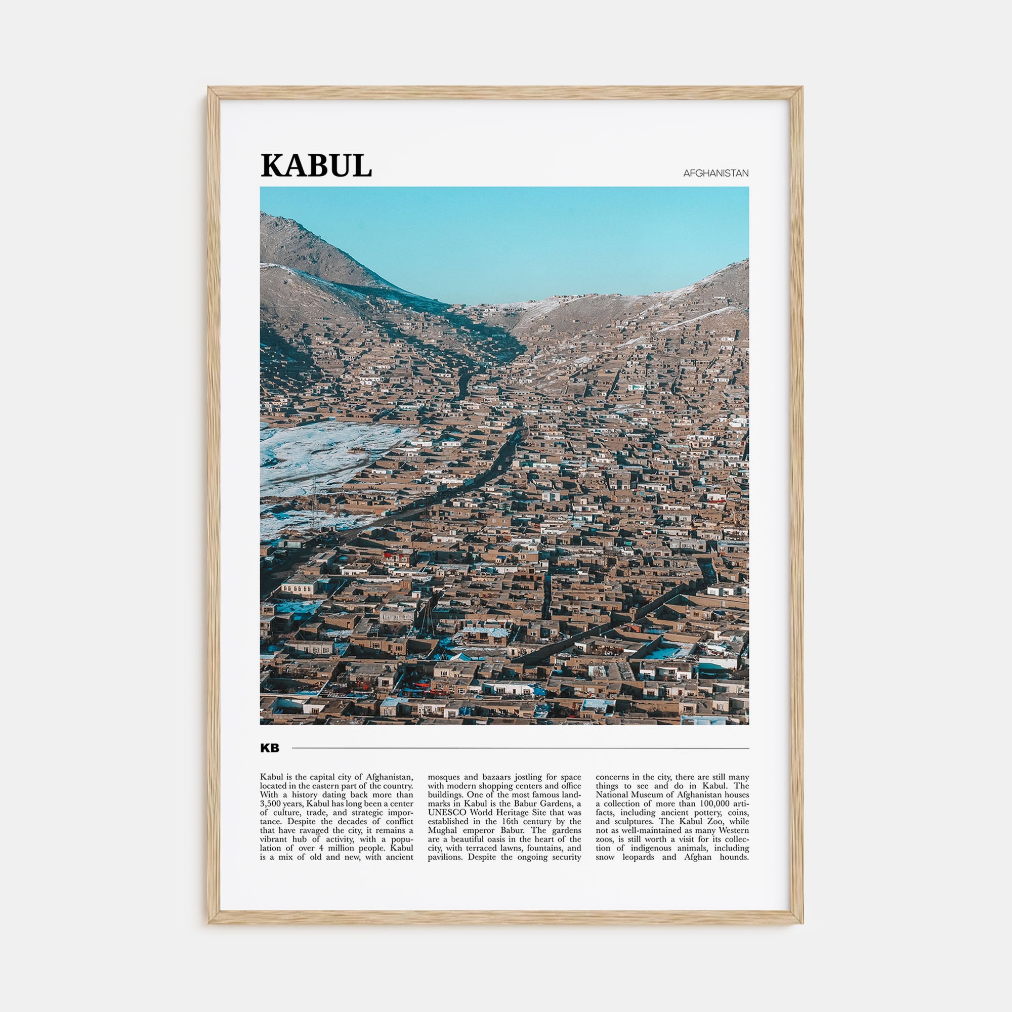 Kabul Travel Color Poster