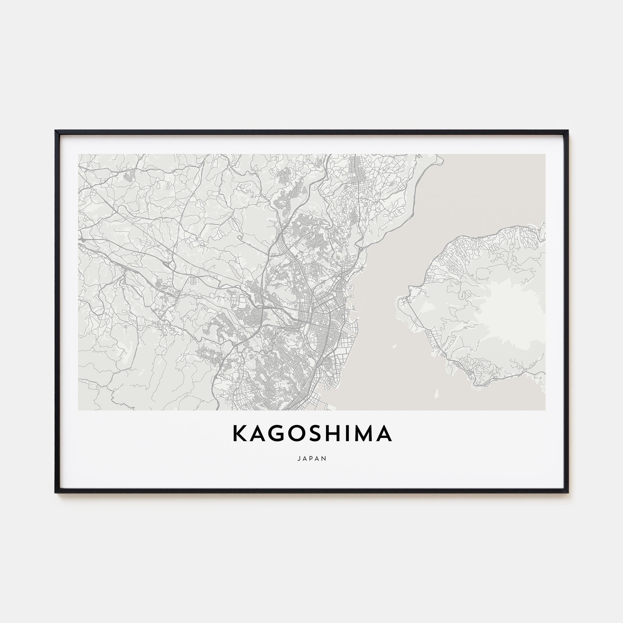 Kagoshima Map Landscape Poster