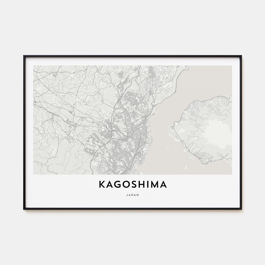 Kagoshima Map Landscape Poster