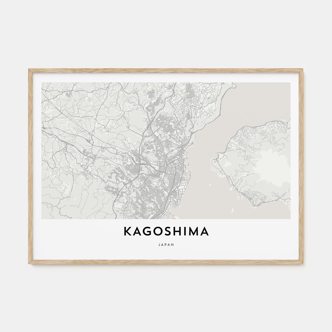 Kagoshima Map Landscape Poster