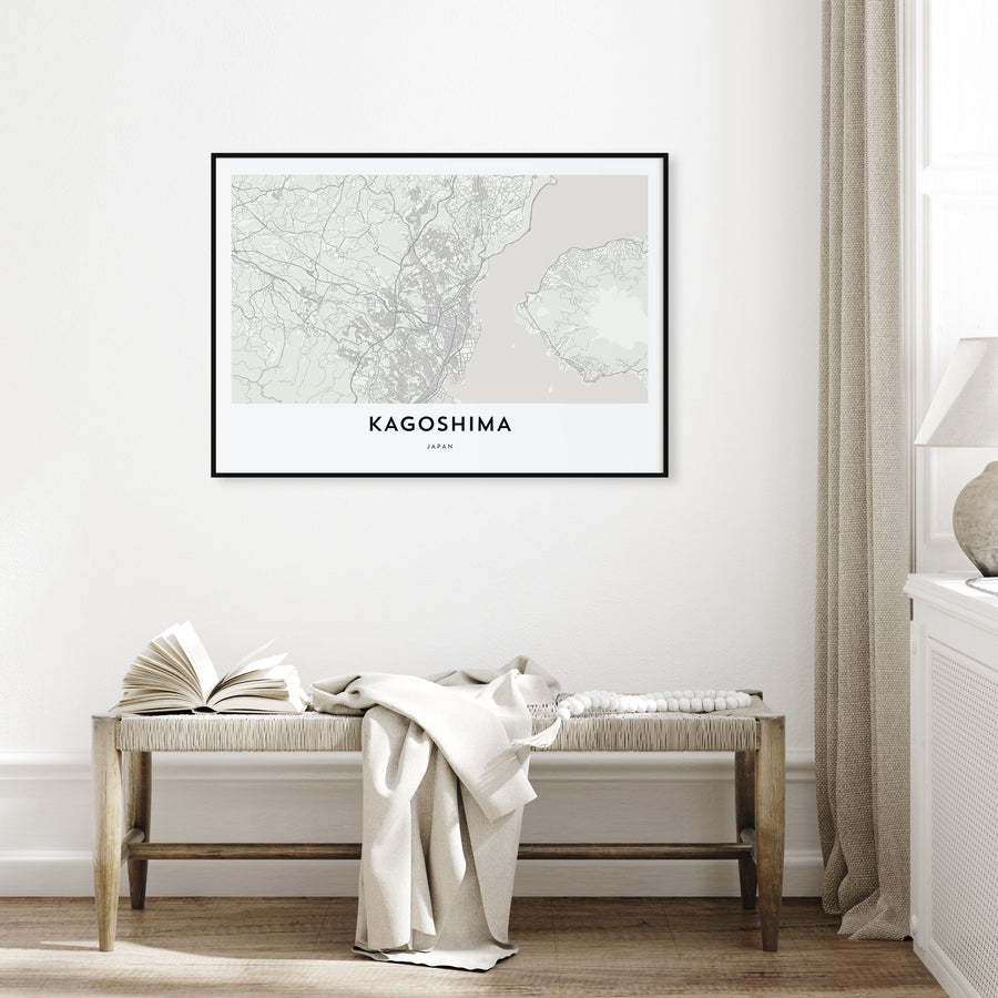 Kagoshima Map Landscape Poster