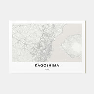 Kagoshima Map Landscape Poster