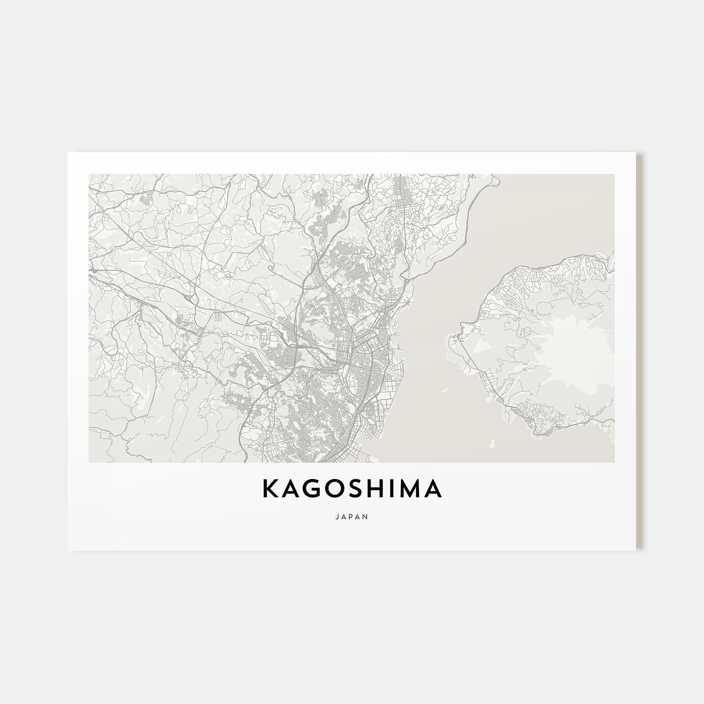 Kagoshima Map Landscape Poster