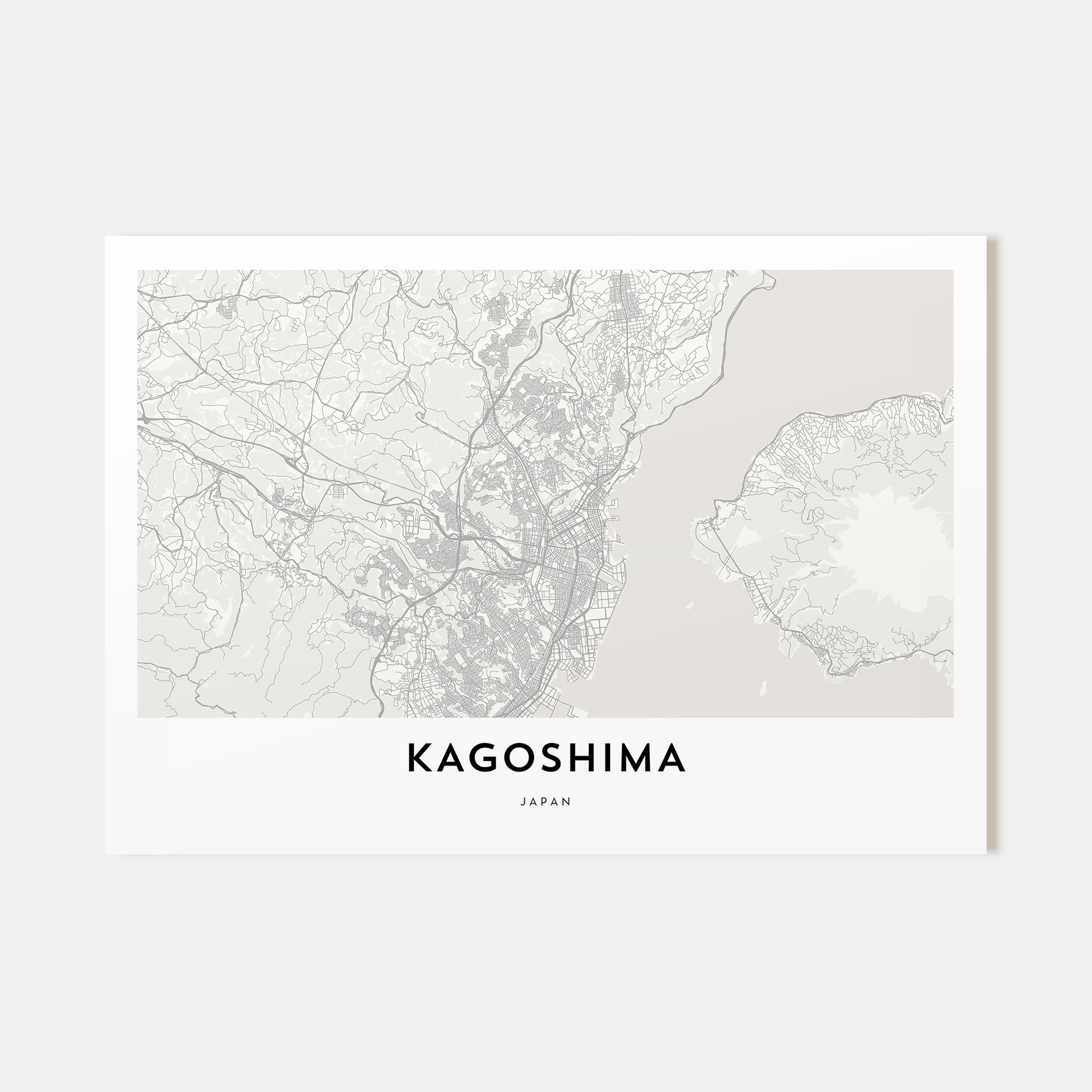 Kagoshima Map Landscape Poster