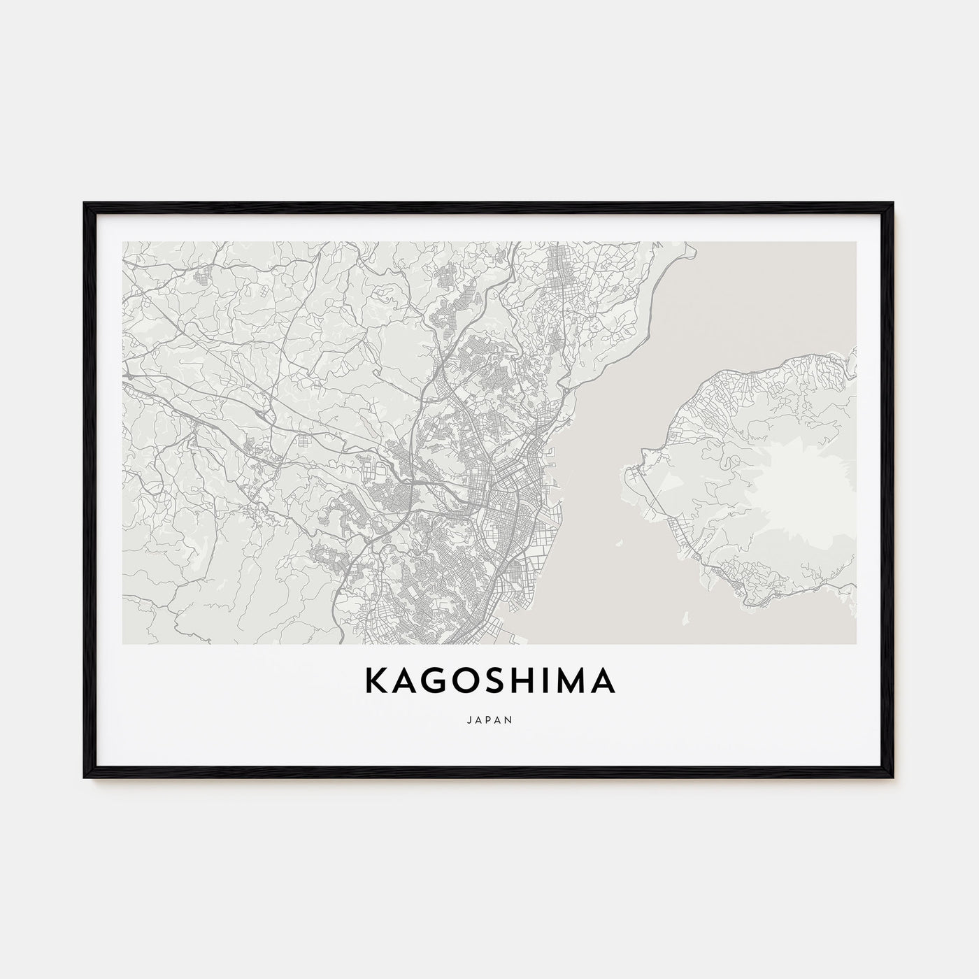 Kagoshima Map Landscape Poster
