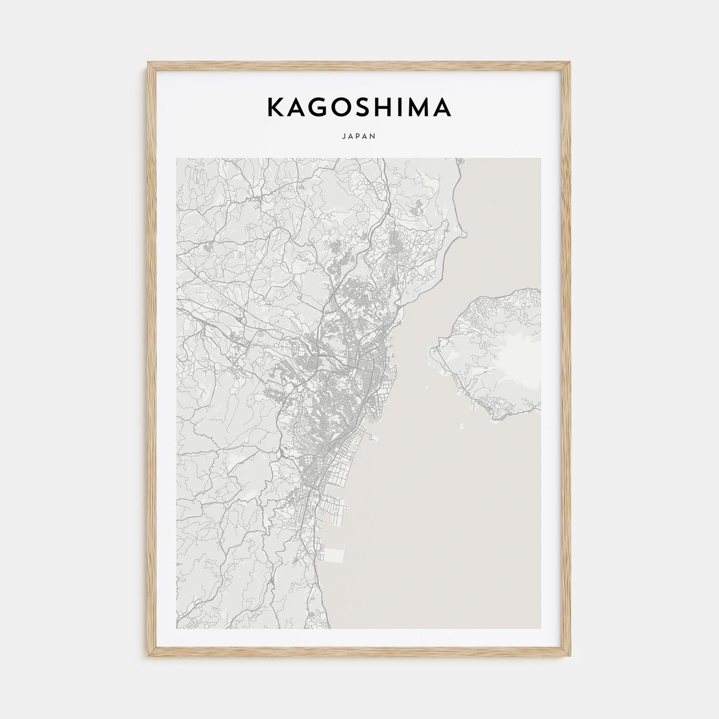 Kagoshima Map Portrait Poster