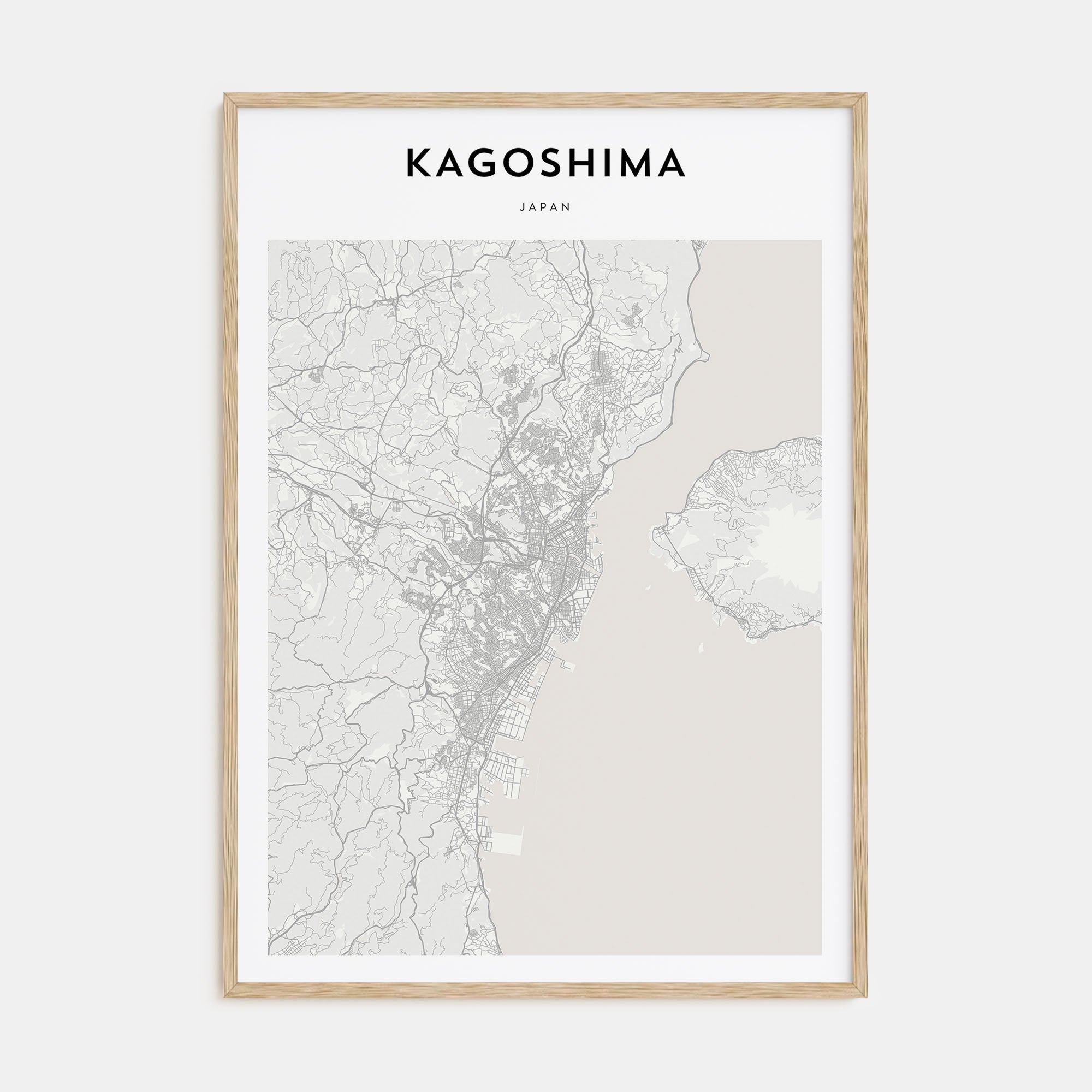 Kagoshima Map Portrait Poster
