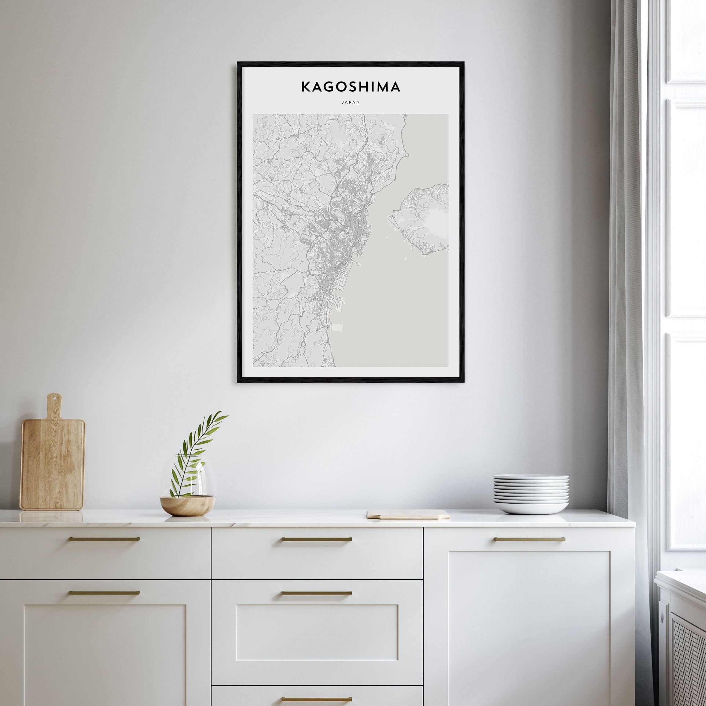 Kagoshima Map Portrait Poster