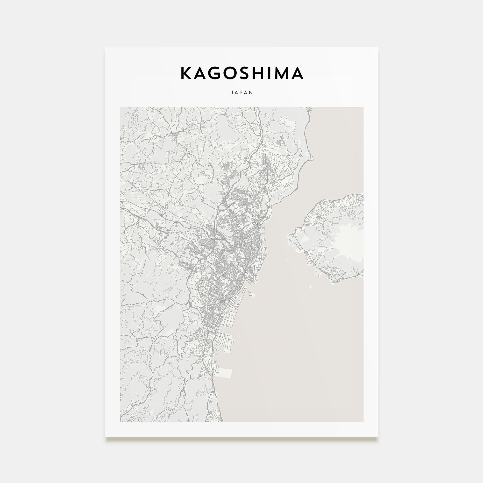 Kagoshima Map Portrait Poster