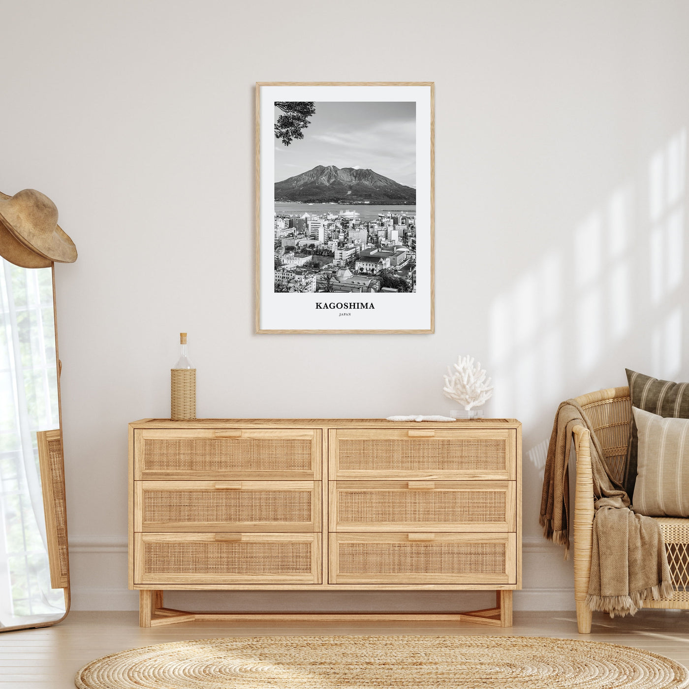 Kagoshima Portrait B&W Poster