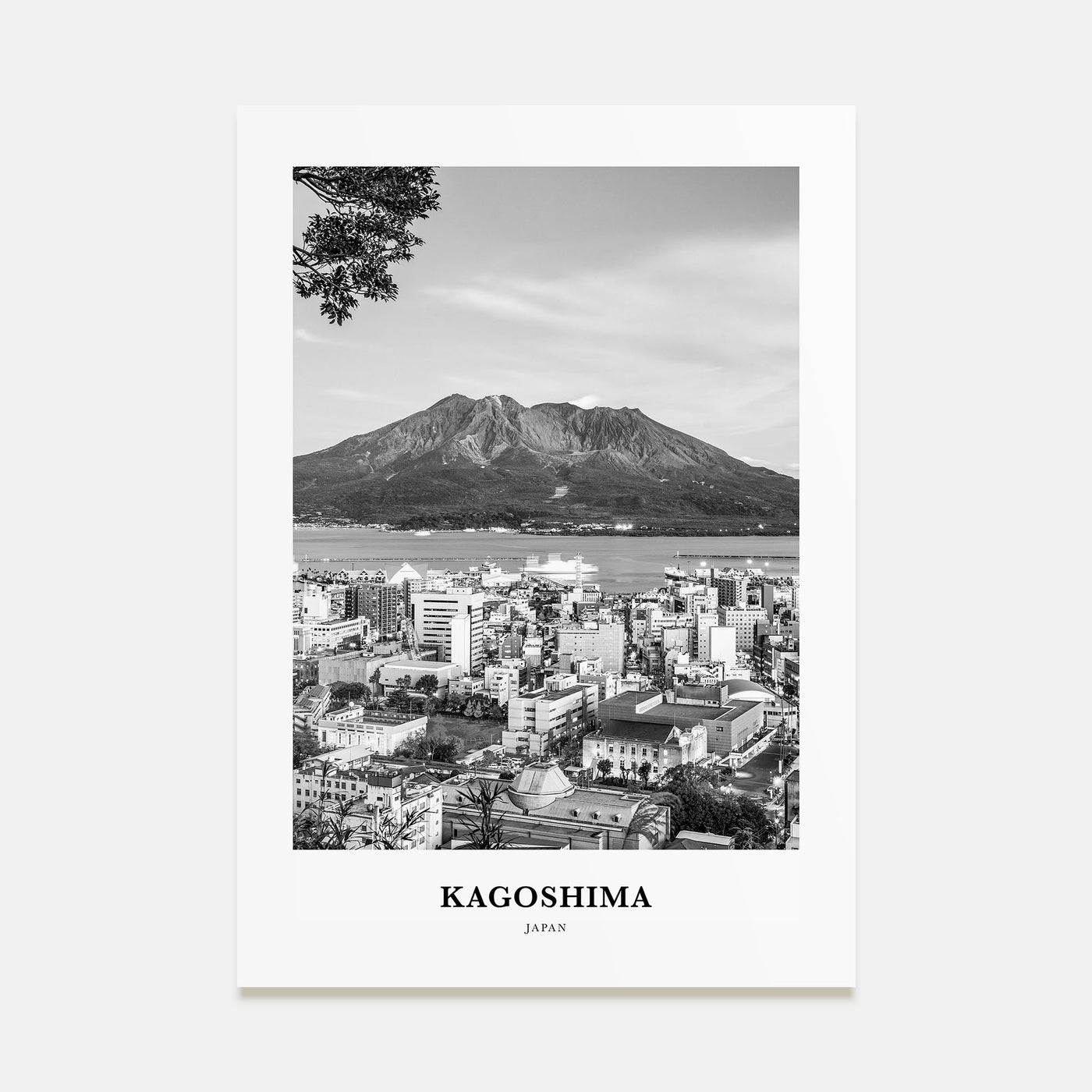Kagoshima Portrait B&W Poster