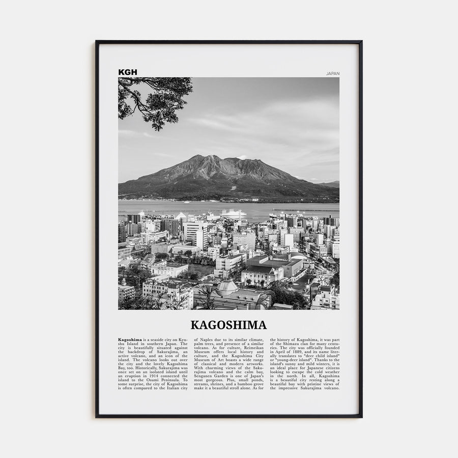 Kagoshima Travel B&W Poster