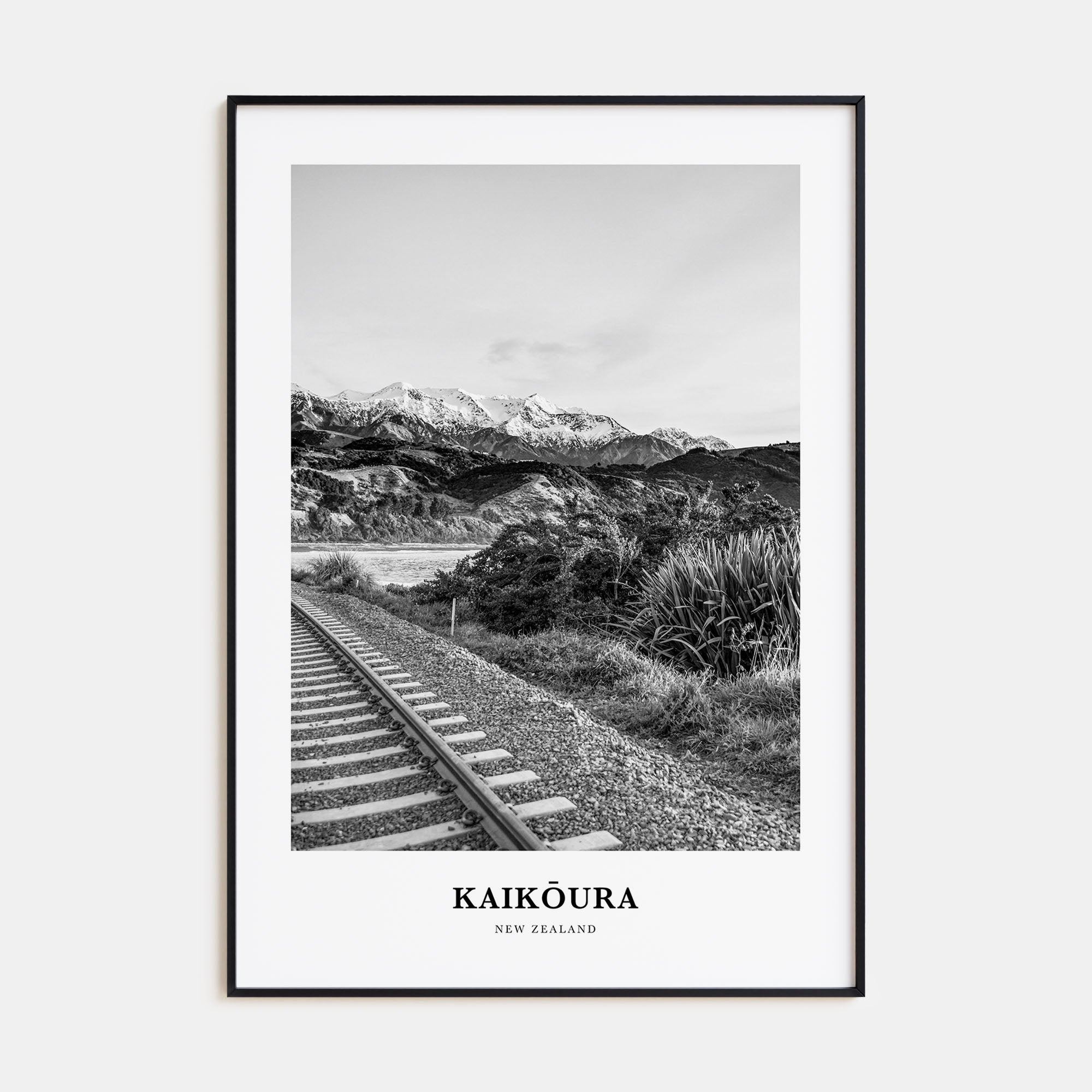 Kaikōura Portrait B&W Poster