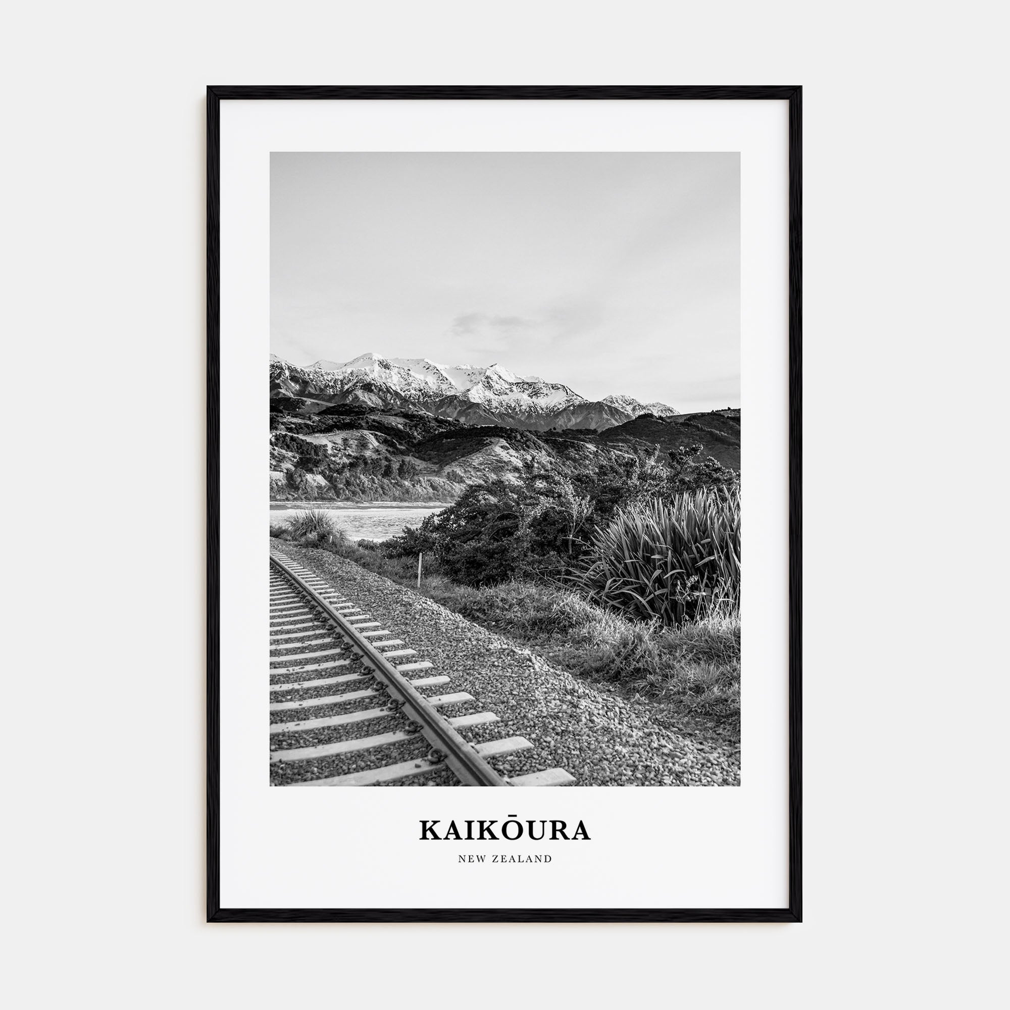 Kaikōura Portrait B&W Poster