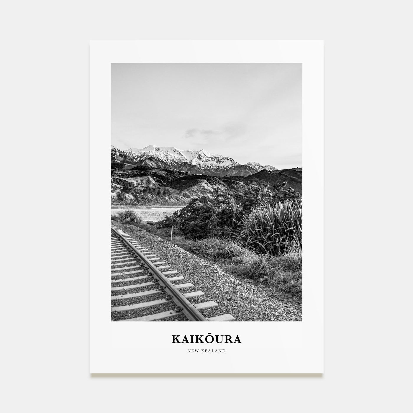 Kaikōura Portrait B&W Poster