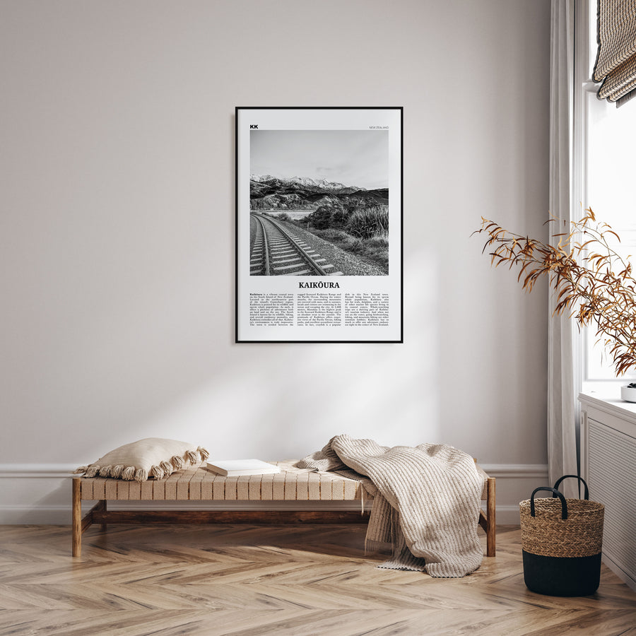 Kaikōura Travel B&W Poster