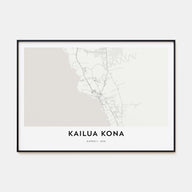 Kailua-Kona Map Landscape Poster