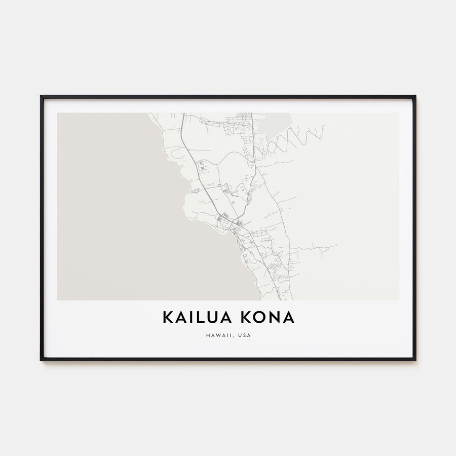 Kailua-Kona Map Landscape Poster