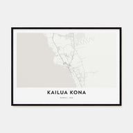Kailua-Kona Map Landscape Poster