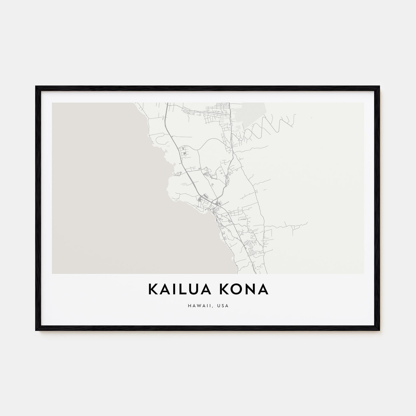 Kailua-Kona Map Landscape Poster