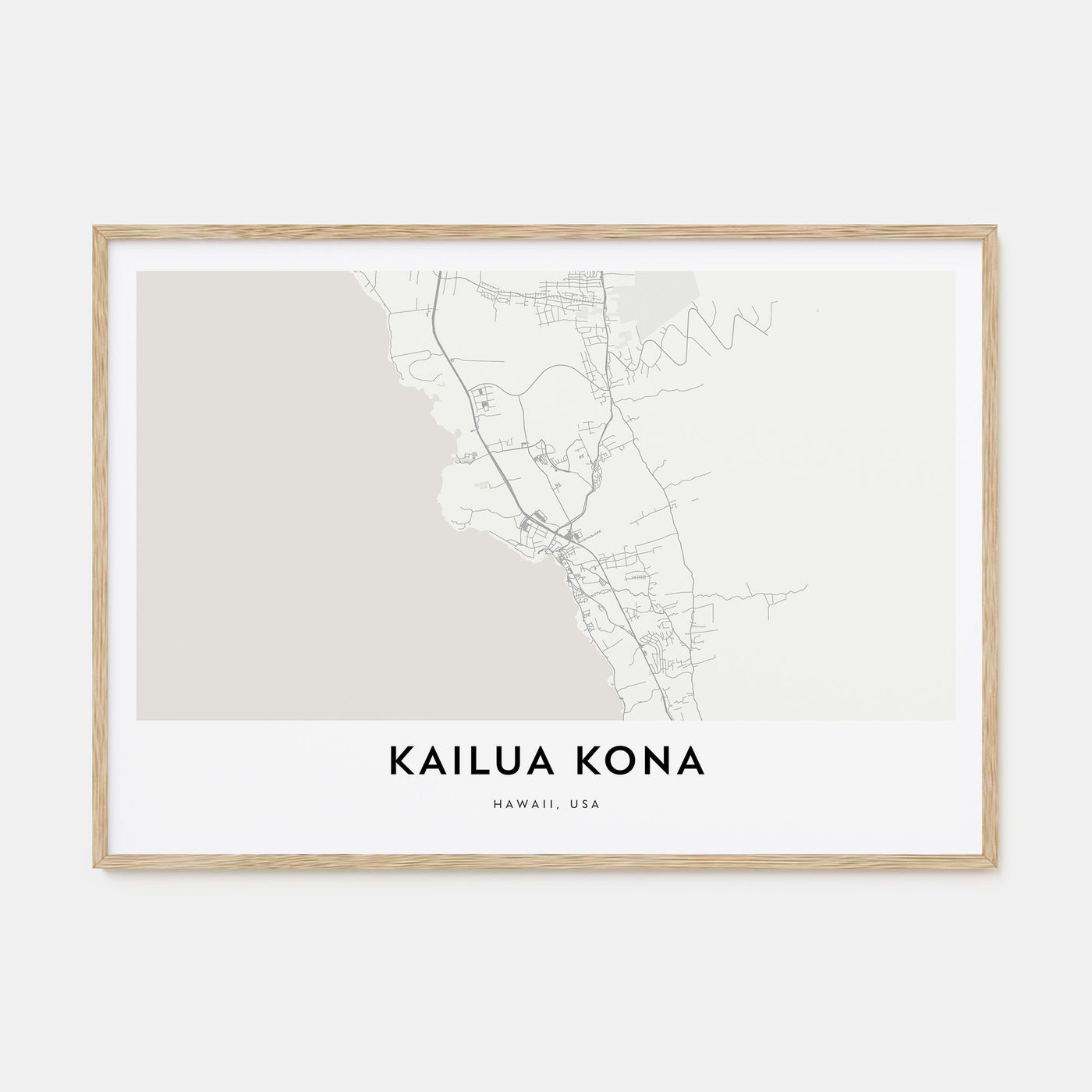 Kailua-Kona Map Landscape Poster