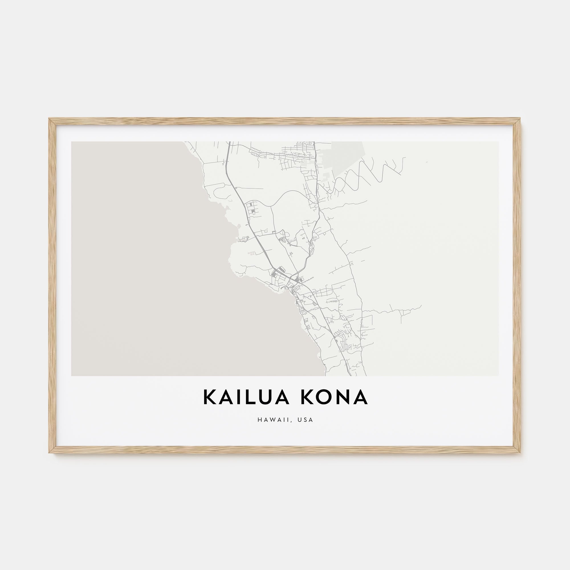 Kailua-Kona Map Landscape Poster