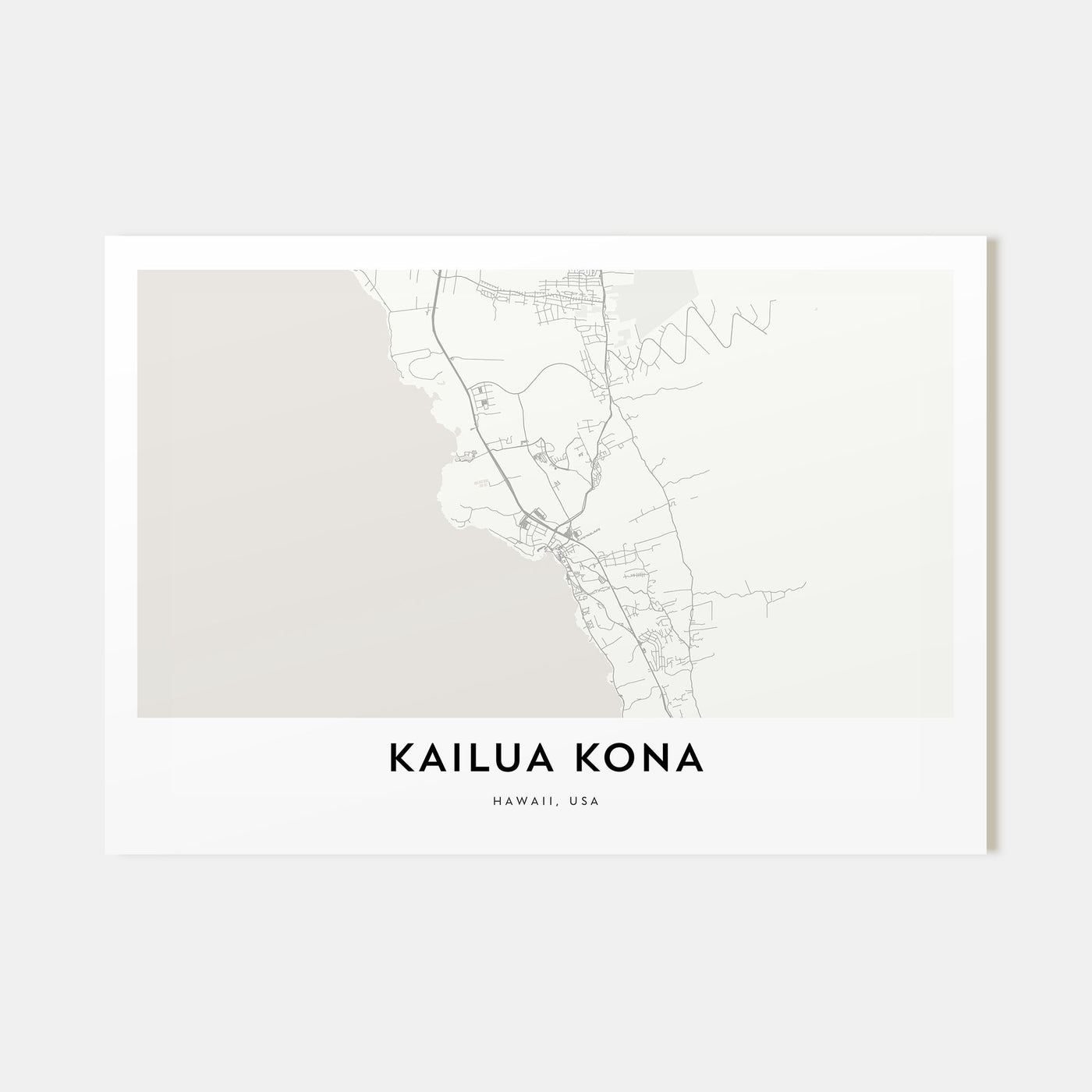 Kailua-Kona Map Landscape Poster