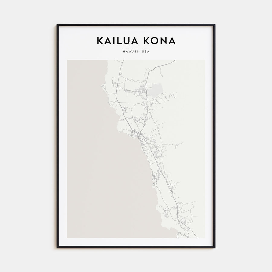 Kailua-Kona Map Portrait Poster