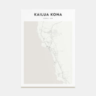 Kailua-Kona Map Portrait Poster