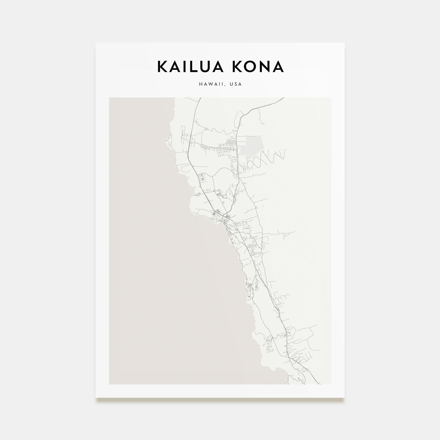Kailua-Kona Map Portrait Poster