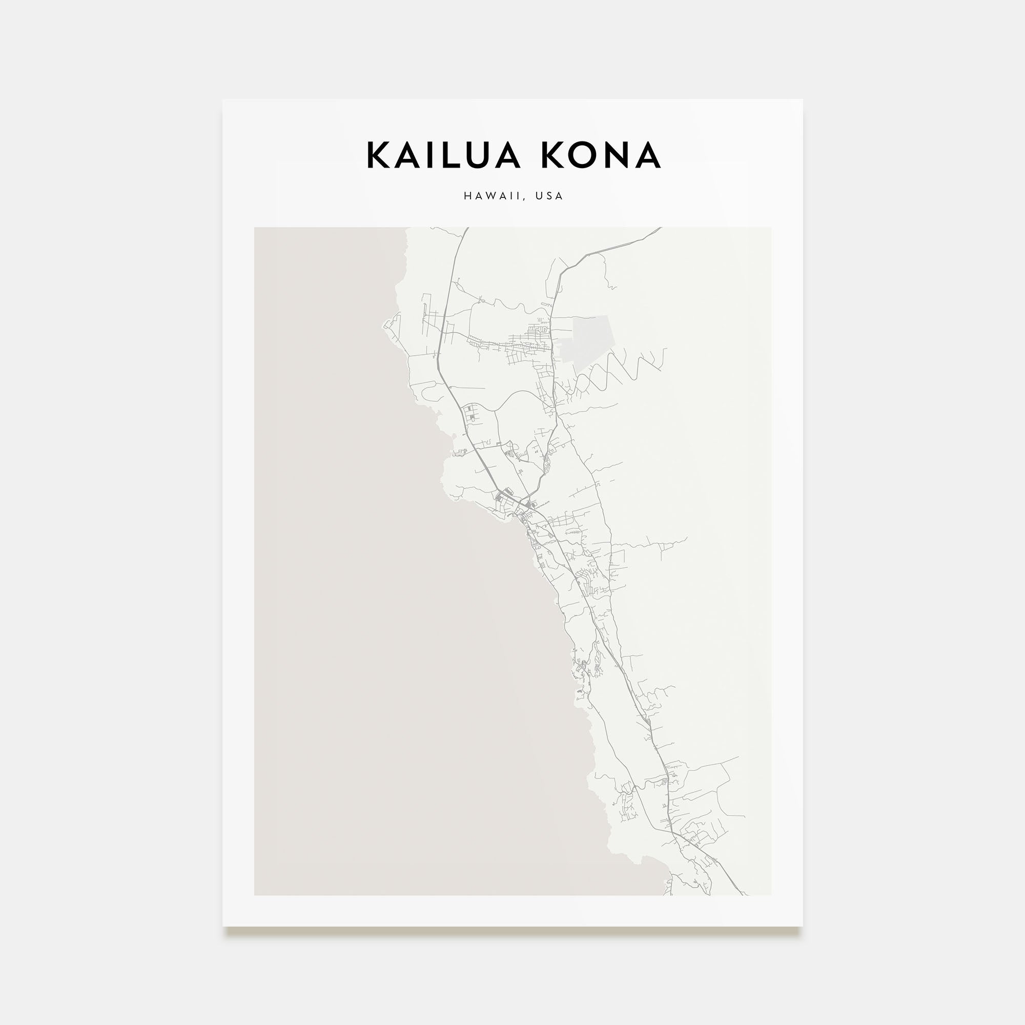 Kailua-Kona Map Portrait Poster