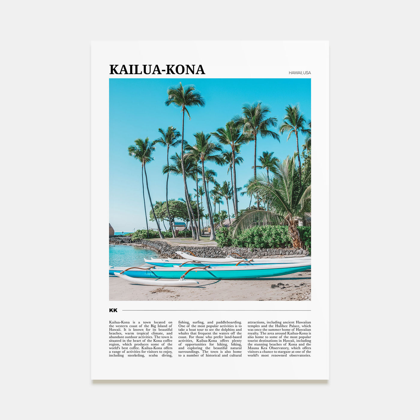 Kailua-Kona Travel Color No 2 Poster