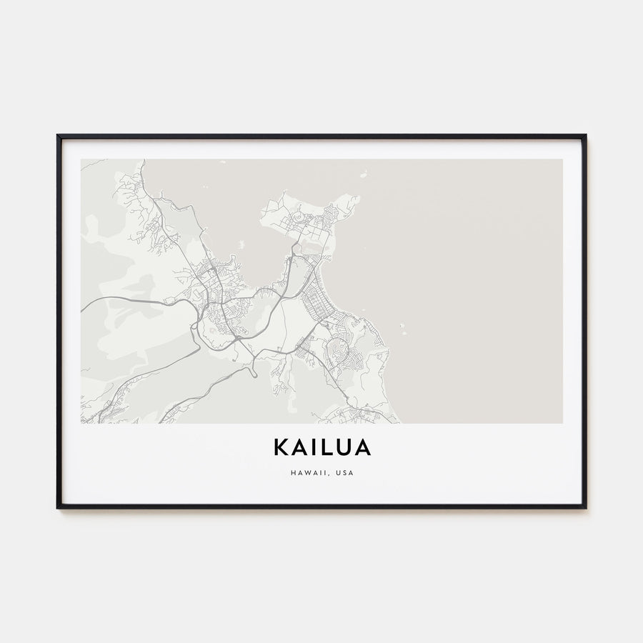 Kailua Map Landscape Poster