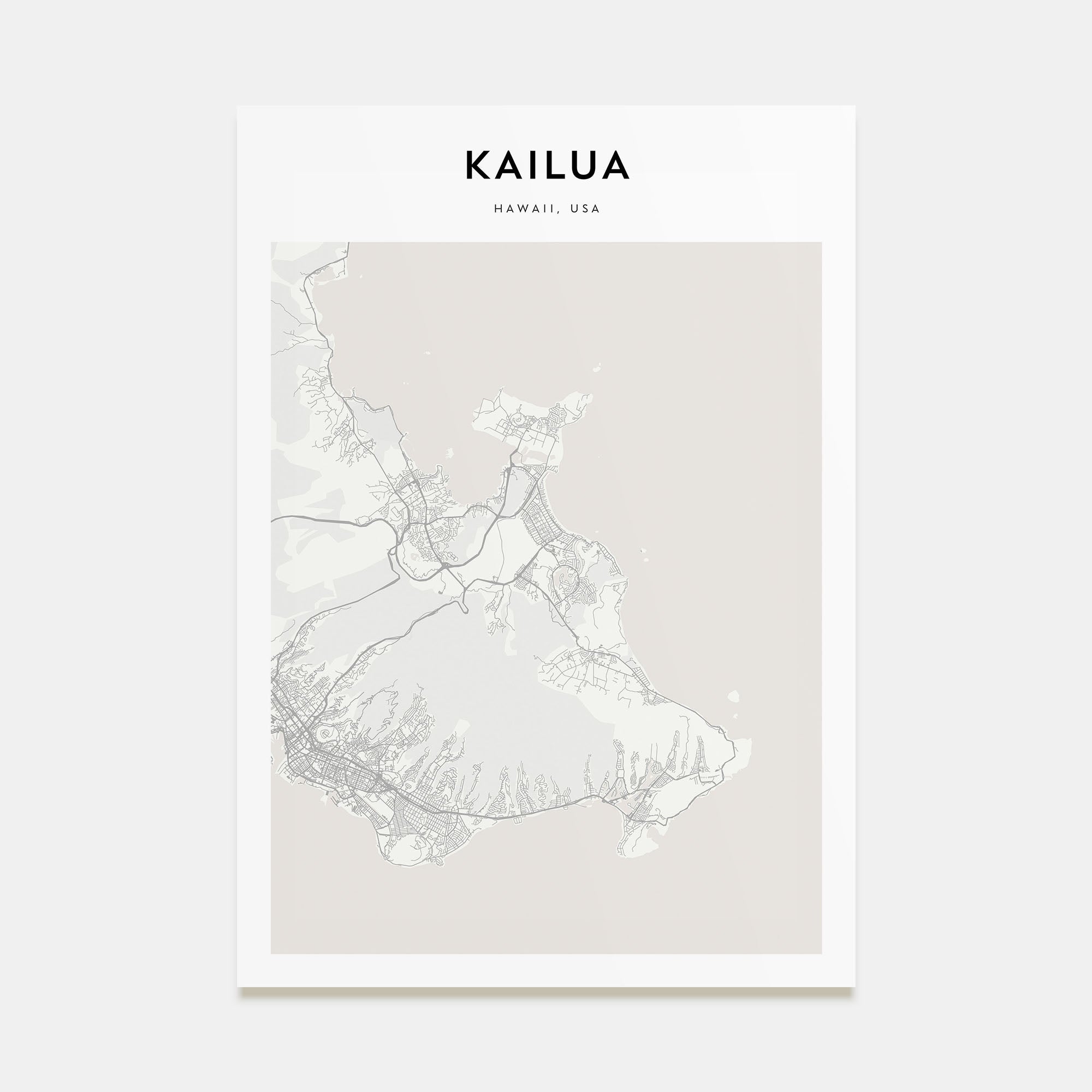 Kailua Map Portrait Poster