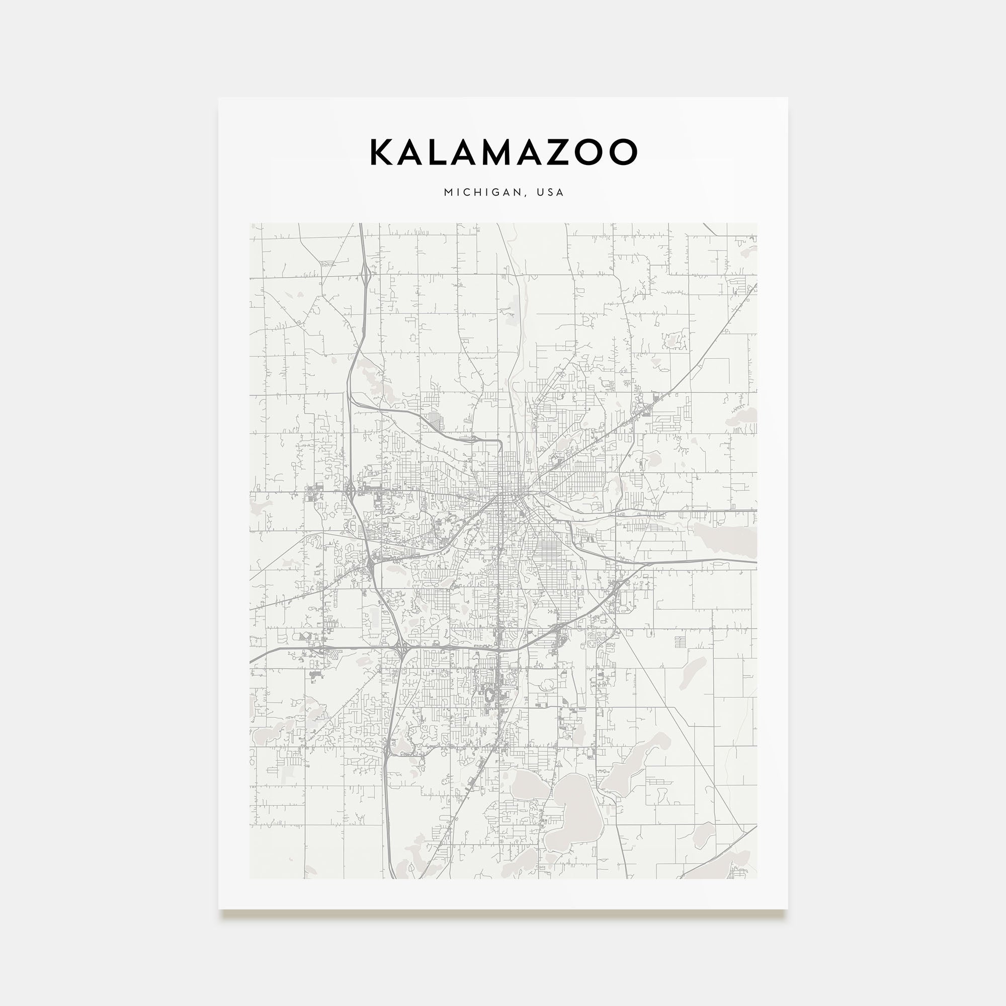 Kalamazoo Map Portrait Poster