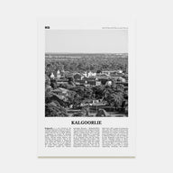 Kalgoorlie Travel B&W Poster