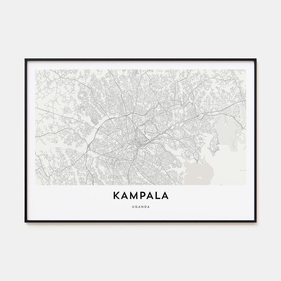Kampala Map Landscape Poster
