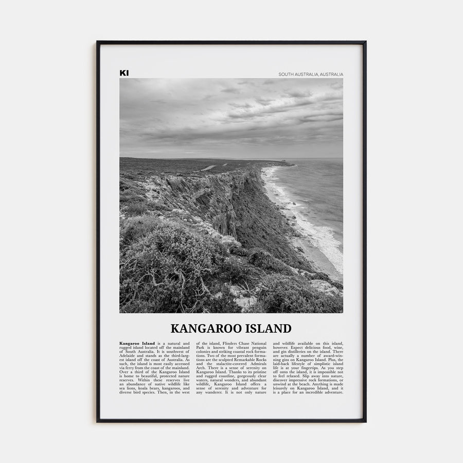 Kangaroo Island Travel B&W Poster