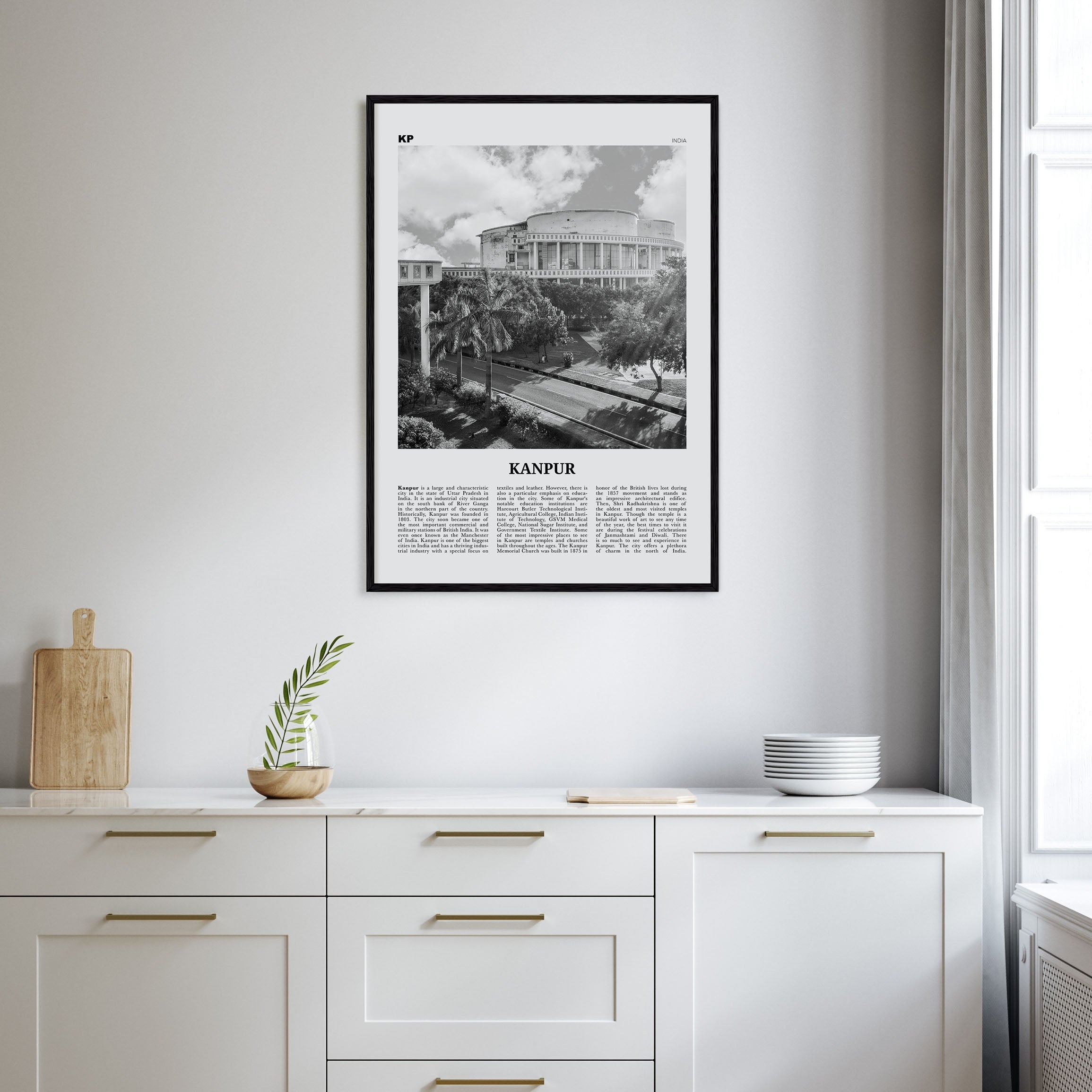 Kanpur Travel B&W Poster
