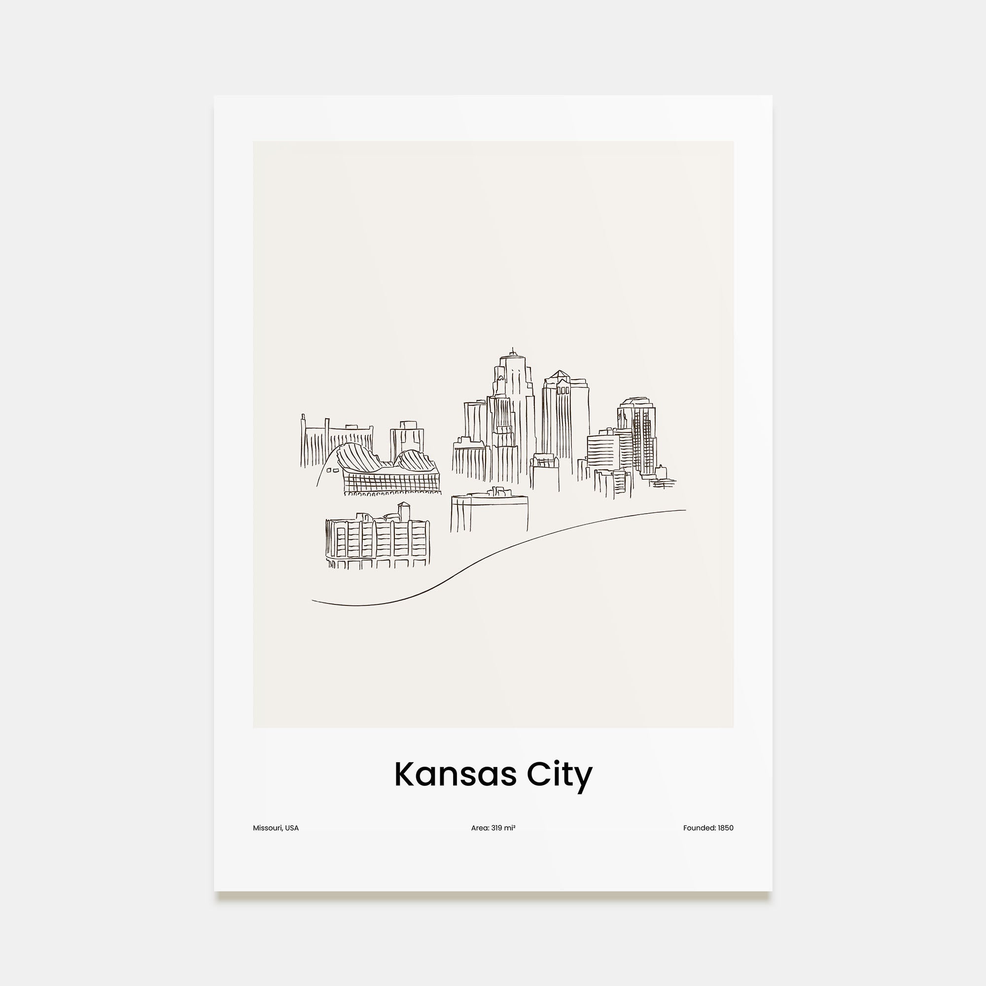Kansas City Drawn Poster