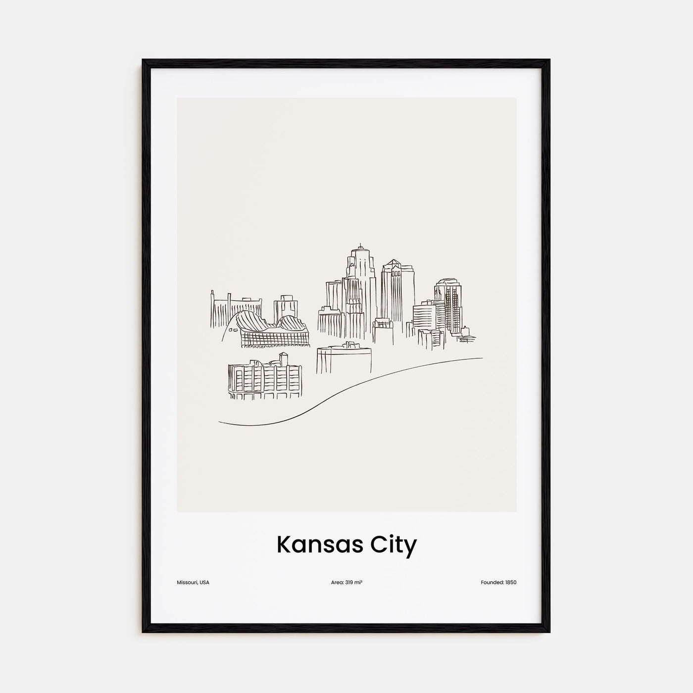 Kansas City Drawn Poster