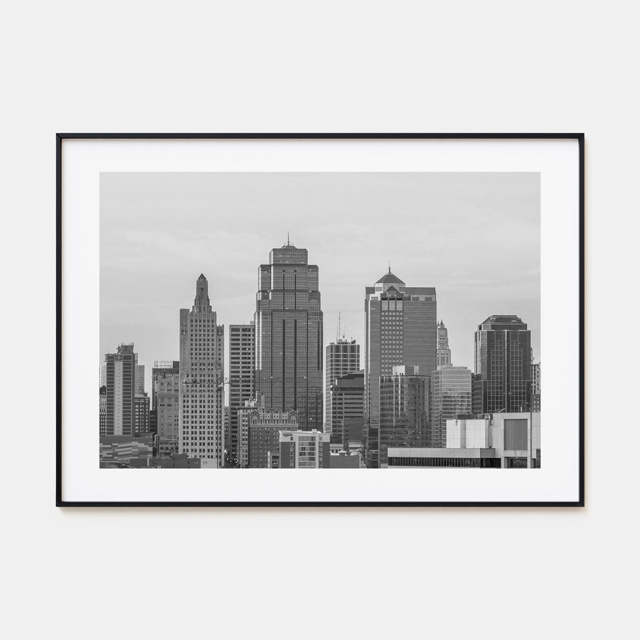 Kansas City Landscape B&W Poster