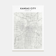 Kansas City Map Portrait Poster